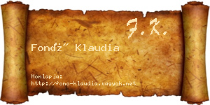 Fonó Klaudia névjegykártya