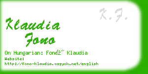 klaudia fono business card